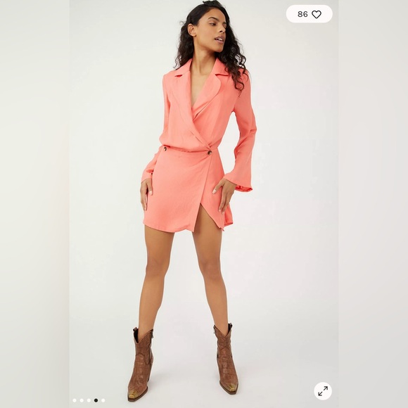 Free People Simone Dress Blazer Inspired Mini Dress - Picture 3 of 8